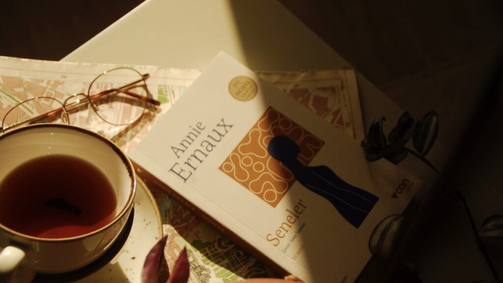 tea book and glasses on table in home care for elderly